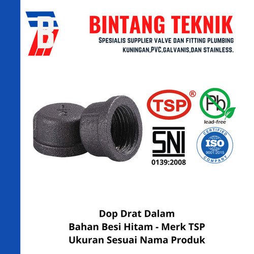 [EZR.2700945] Dop 3/4" inch Besi Hitam TSP