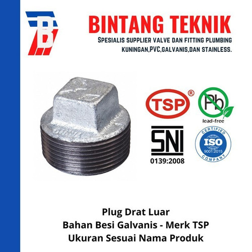 [EZR.2700960] Plug 1 1/2" inch Besi Galvanis TSP