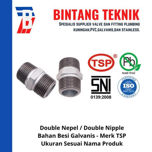 [EZR.2700973] Double Nepel 1" inch Besi Galvanis TSP
