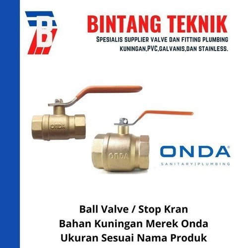 [EZR.2701203] Ball Valve 3" inch Kuningan Onda