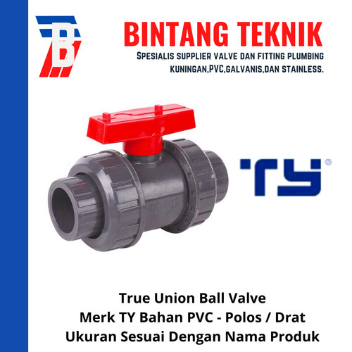 [EZR.2701243] True Union Ball Valve PVC 4" inch Merk TY