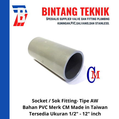 [EZR.2701286] Socket / Sok 12" inch PVC AW Merk CM Taiwan