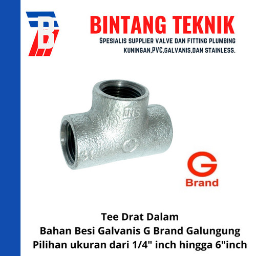 [EZR.2701466] Tee Besi Galvanis 3/8" inch G Brand Galungung