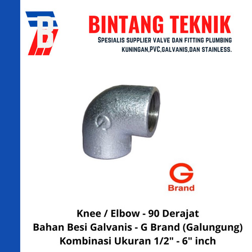 [EZR.2701479] Knee / Elbow 1 1/4" inch Besi Galvanis Galungung (G) Brand