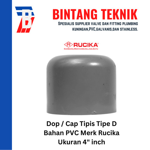 [EZR.2701488] Dop / Cap PVC Rucika 4" inch D (Tipis)