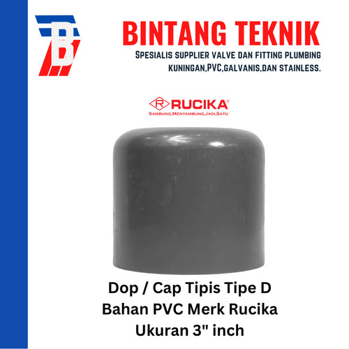 [EZR.2701489] Dop / Cap PVC Rucika 3" inch D (Tipis)