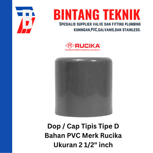 [EZR.2701490] Dop / Cap PVC Rucika 2 1/2" inch D (Tipis)