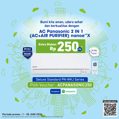 Panasonic CS/CU-PN24WKJ AC 2 in 1 [AC + Air Purifier] Low Voltage + Na