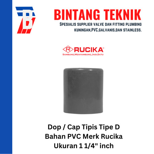 [EZR.2701493] Dop / Cap PVC Rucika 1 1/4" inch D (Tipis)