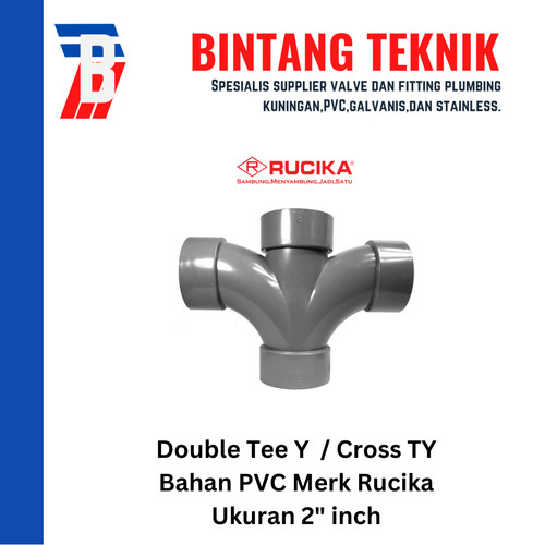 [EZR.2701496] Large Radius Double Tee Y 2" inch PVC Rucika D (Tipis)