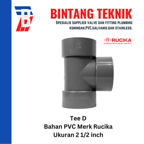 [EZR.2701543] Tee 2 1/2" inch PVC Rucika D