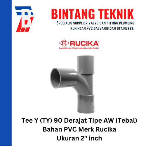 [EZR.2701587] Large Radius Tee Y 2" x 2" inch PVC Rucika AW