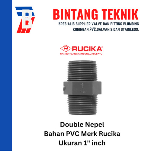 [EZR.2701595] Double Nepel / Double Nipple 1" inch PVC Rucika AW (Tebal)