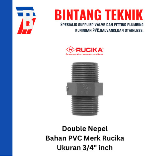 [EZR.2701596] Double Nepel / Double Nipple 3/4" inch PVC Rucika AW (Tebal)