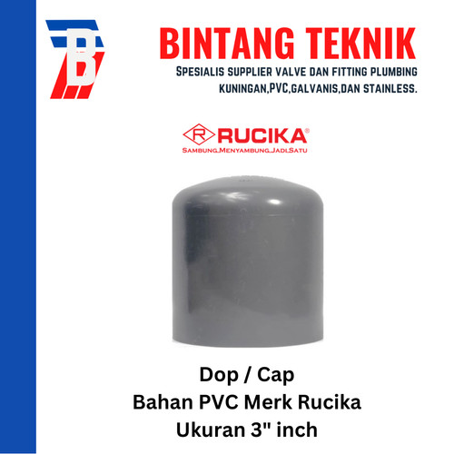 [EZR.2701701] Dop / Cap PVC Rucika 3" inch AW (Tebal)