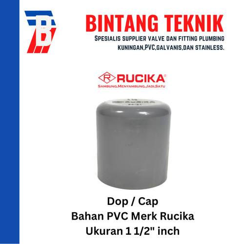 [EZR.2701704] Dop / Cap PVC Rucika 1 1/2" inch AW (Tebal)