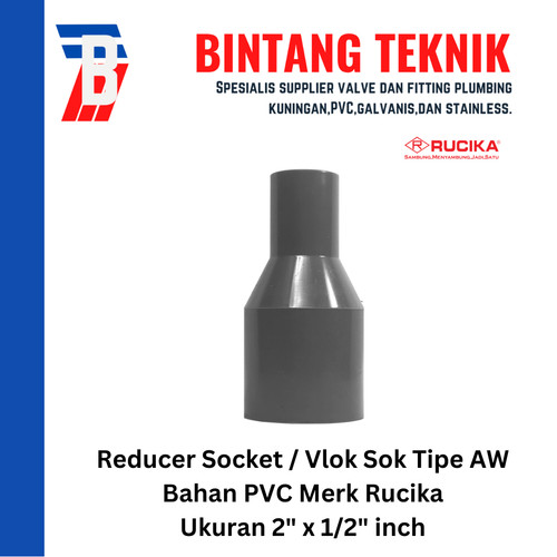 [EZR.2701733] Reducer Sok / Vlok Sok 2" X 1/2" PVC Rucika AW