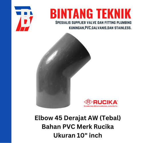 [EZR.2701744] Elbow / Knee 10" inch PVC Rucika AW (Tebal) 45 Derajat