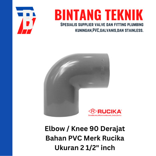 [EZR.2701762] Elbow / Knee 2 1/2" inch PVC Rucika AW 90 Derajat