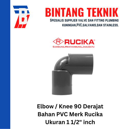 [EZR.2701764] Elbow / Knee 1 1/2" inch PVC Rucika AW 90 Derajat