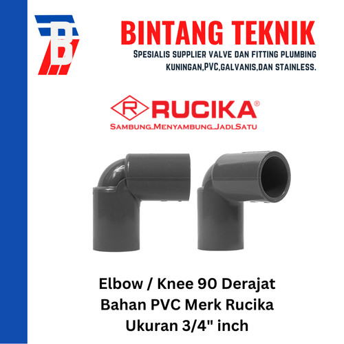 [EZR.2701767] Elbow / Knee 3/4" inch PVC Rucika AW 90 Derajat