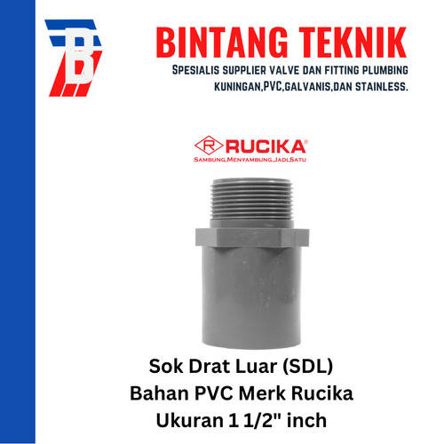 [EZR.2701773] Sok Drat Luar (SDL) PVC Rucika 1 1/2" inch