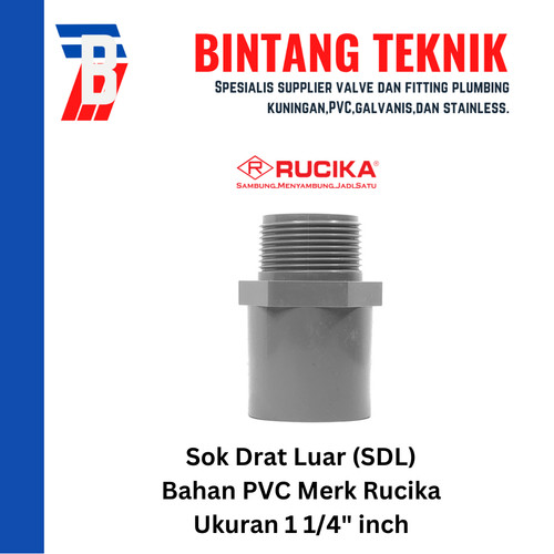 [EZR.2701774] Sok Drat Luar (SDL) PVC Rucika 1 1/4" inch