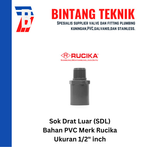[EZR.2701781] Sok Drat Luar (SDL) PVC Rucika 1/2" inch