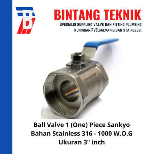 [EZR.2701851] Ball Valve 1 (One) Piece 3" inch Stainless 316 Sankyo