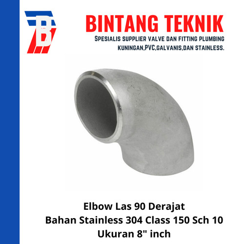 [EZR.2701881] Elbow Las Stainless (SUS) 304 8" inch 90 Derajat