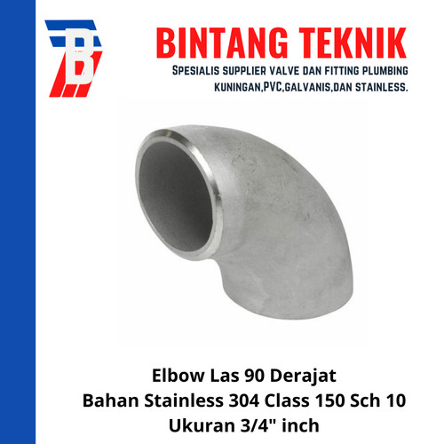 [EZR.2701890] Elbow Las Stainless (SUS) 304 3/4" inch 90 Derajat