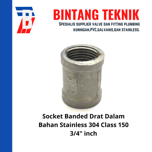 [EZR.2701907] Socket Banded Stainless / Sok Drat Dalam Stainless 304 3/4" inch