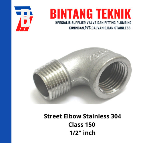 [EZR.2702038] Street Elbow 1/2" inch Stainless (SUS) 304 #150