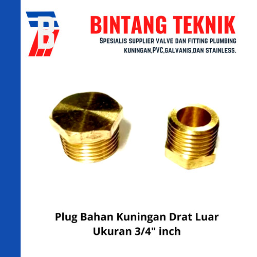 [EZR.2702077] Plug Kuningan 3/4" inch