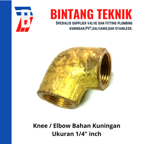 [EZR.2702081] Knee / Elbow Kuningan 1/4" inch