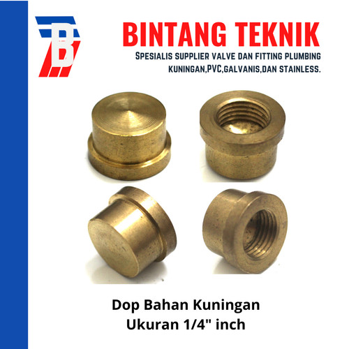 [EZR.2702082] Dop (Tutup Dop) Kuningan Drat Dalam 1/4"