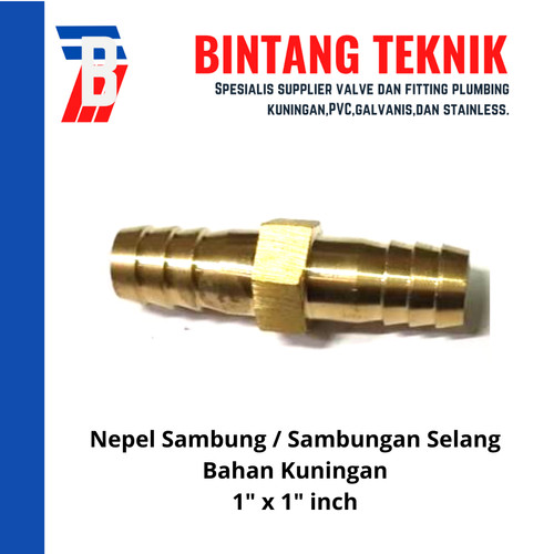 [EZR.2702093] Nepel Sambung / Sambungan Selang Kuningan 1" inch