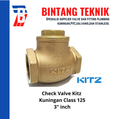 [EZR.2702123] Swing Check Valve (Klep Tabok) Kuningan Kitz 3” inch Class 125