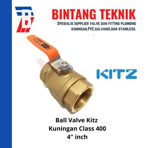 [EZR.2702131] Ball Valve / Stop Keran Kitz Kuningan 4” inch Class 400 WOG