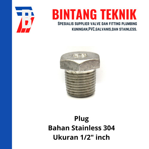 [EZR.2702242] Plug SS304 C 150 Uk. 1/2"