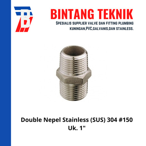 [EZR.2702258] Double Nepel (Nipple) 1" inch Stainless (SUS) 304 #150