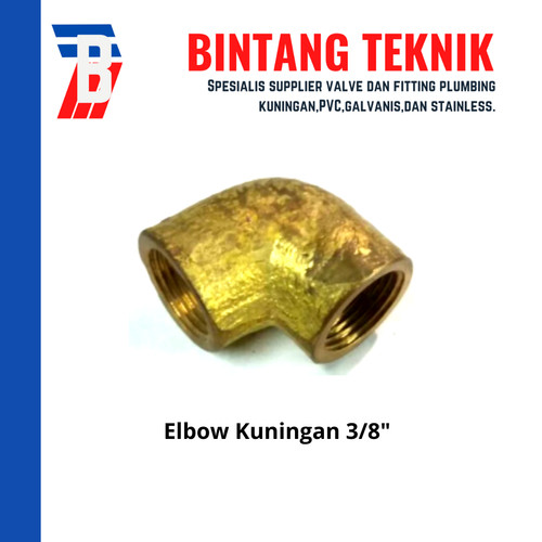 [EZR.2702272] Knee / Elbow Kuningan Sambungan Pipa Ukuran 3/8 inch