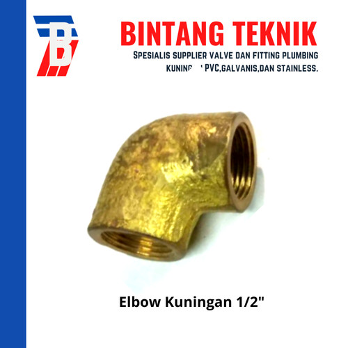 [EZR.2702273] Knee / Elbow Kuningan Sambungan Pipa ukuran 1/2 inch