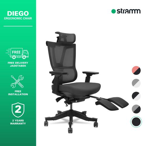 [EZR.3100024] Kursi Kantor Ergonomis Stramm Diego I with Footrest