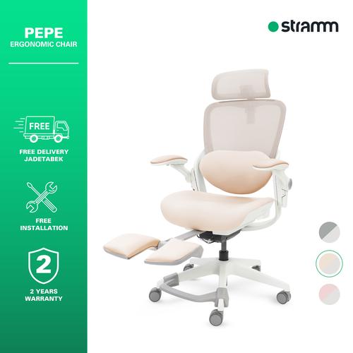[EZR.3100010] Kursi Kantor Ergonomis Stramm Pepe I with Footrest