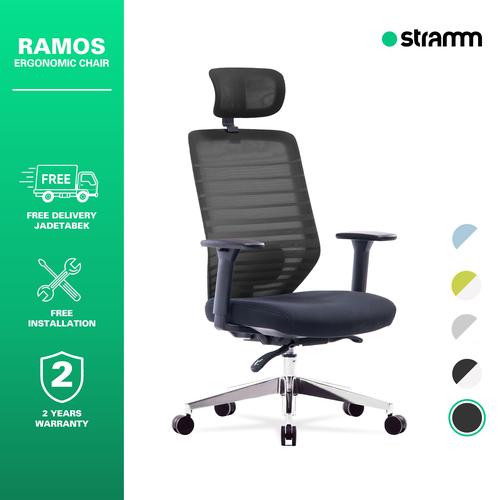[EZR.3100048] Kursi Kantor Ergonomis Stramm Ramos I with Aluminium Footbase