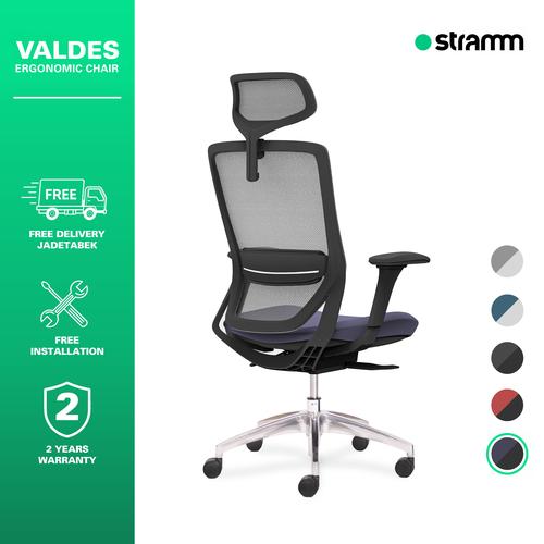 [EZR.3100028] Kursi Kantor Ergonomis Stramm Valdes I with Alumunium Footbase