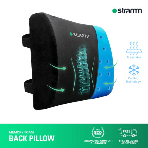 [EZR.3100011] Stramm Ergonomic Memory Foam Back Pillow | Premium Lumbar Support