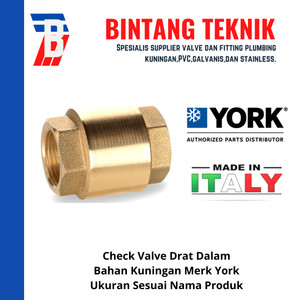 [EZR.2700310] Check Valve 3" inch Kuningan Merk York Italy