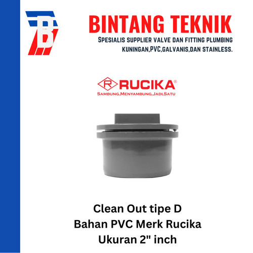 [EZR.2700034] Clean Out / Tutup Septic Tank PVC Rucika 2" inch D (Tipis)